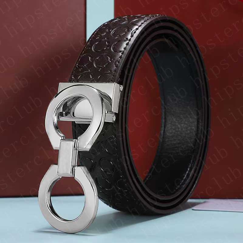 Men belt Designer Mens Belt fashion womens belts for mens Metal fg symbol smooth buckle 38mm reversible leather belt Size 95-125 Optional Box