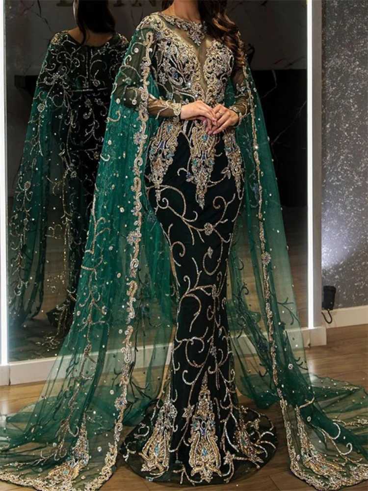 Long Sve Dress For Women 2023 New O Neck Clo Sves Vintage Chic Ele Slim Floor Length Evening DressesX241025