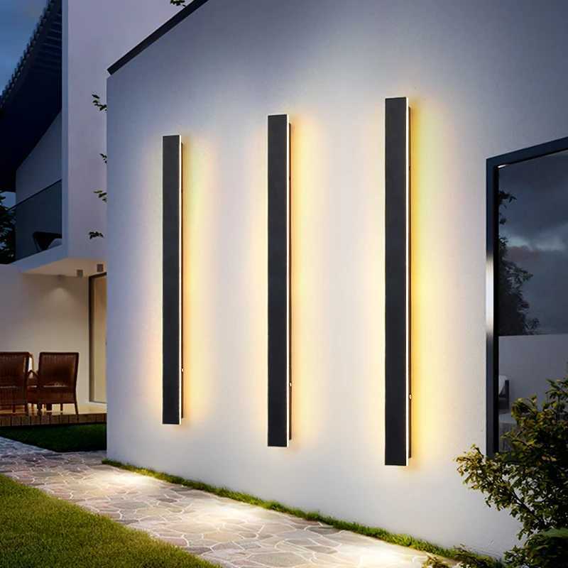 Wall lamp LED long waterproof outdoor wall lamp IP65 aluminum lamp Garden villa porch Sconce lamp 110V 220V Sconce luminous X241025
