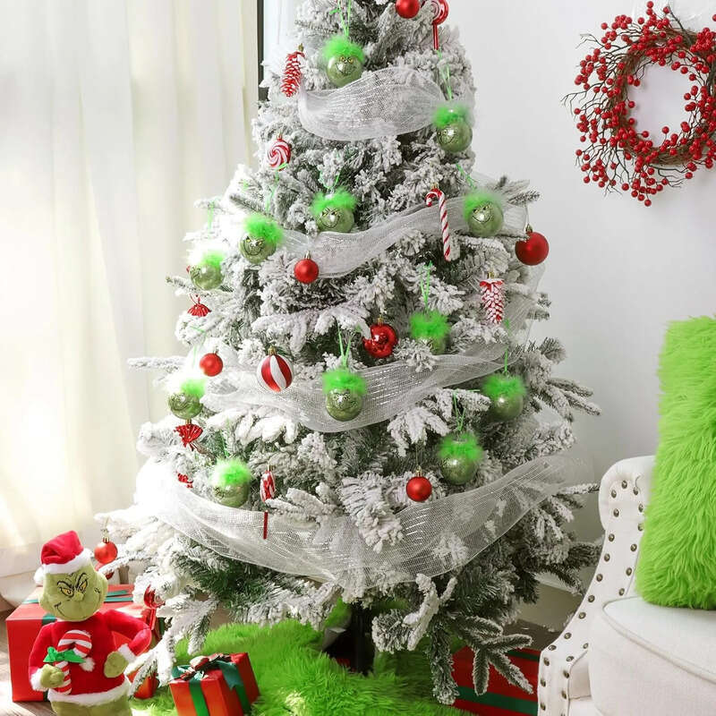 Cute 12Pcs/Set Grinch Decorations Indoor Christmas Tree Ornaments 0920