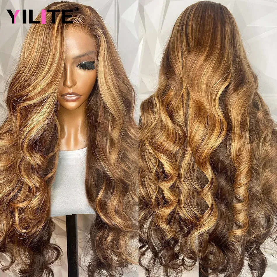 13X6 HD Frontal Body Wave Highlight Human Hair Wigs For Women Ombre 13X4 Honey Blonde Lace Front Wig Sale