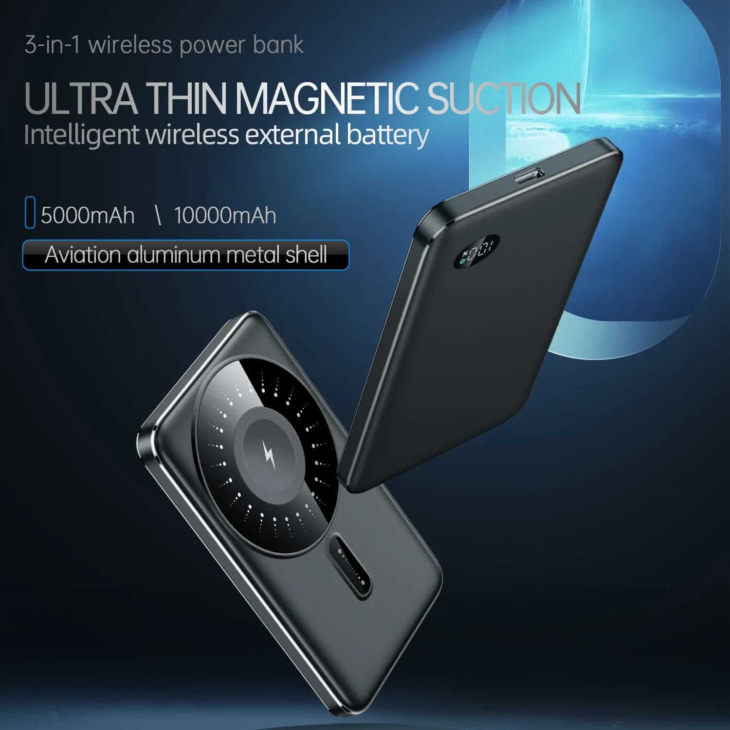 Hot Sale F19s 10000mAh 3-in-1 Magnetic Wireless Power Bank for iPhone PD20W Fast Charging for Watch Portable Spare Battery T241026