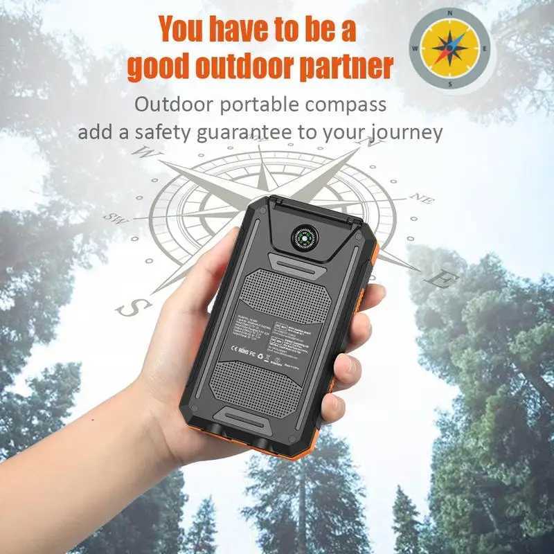 8000mAh portable solar charger waterproof battery pack outdoor backup power supply suitable for all mobile phones M241026