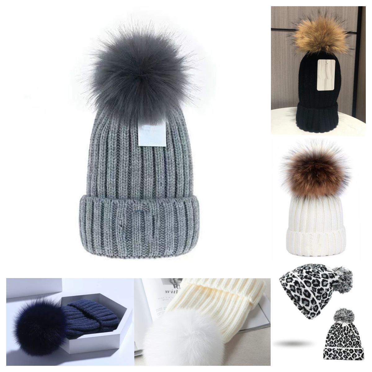 Cap mens designer bucket hats unisex mew fashion women ladies warm winter beanie large faux fur Pom Poms Bobble Hat Outdoor Hairball design is warm and comfortable