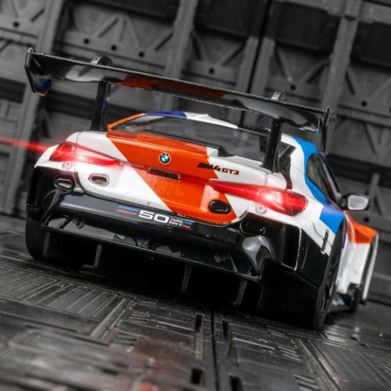 New Arrival 1/24 BMW M4 GT3 Alloy Sports Car Model Diecast Metal Toy Car Vehicles Model Simulation Sound and Light Collection Childrens Gift T250311
