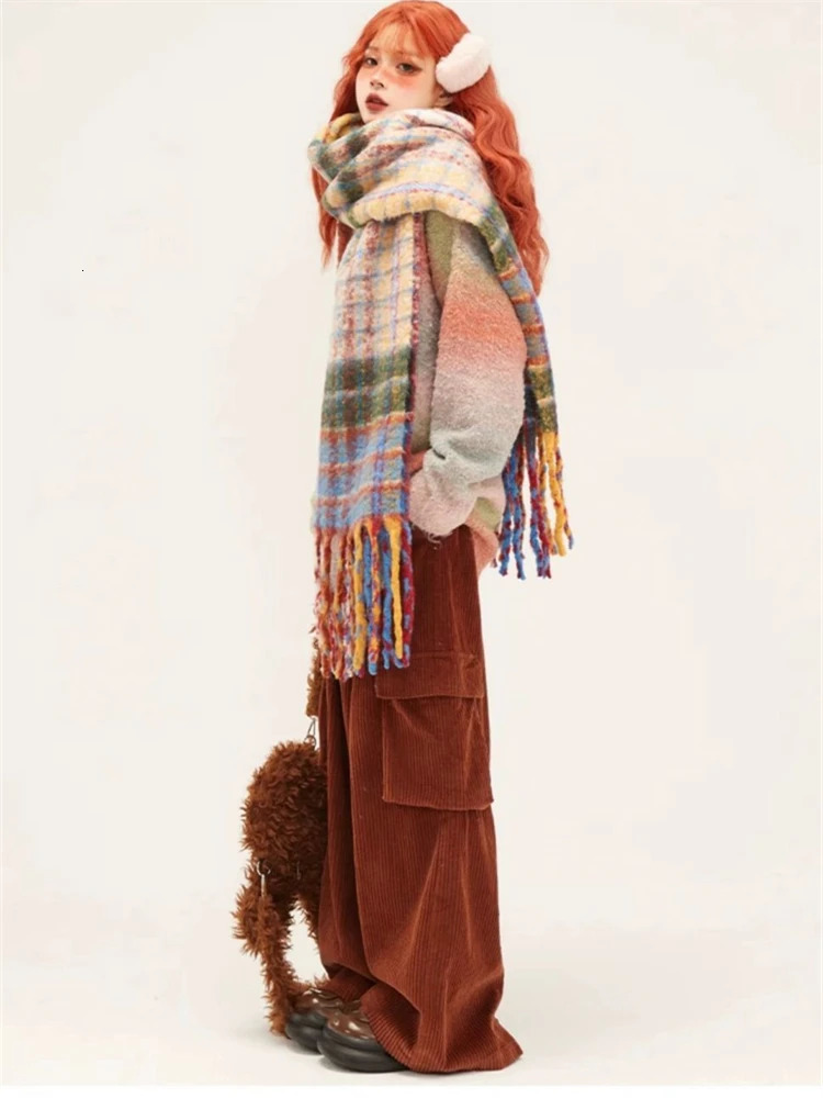 Womens Thin Corduroy Straight Pants Cool Street Fashion Autumn Street Clothing Womens High Waist Big Pocket Trouser 241025