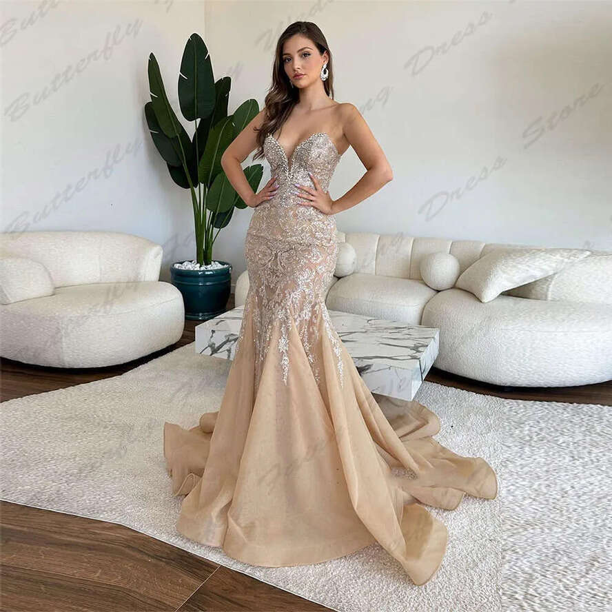 S Gorgeous Women Evening Dresses Mermaid Sexy Off The Shoulder Lace Applique Detachable Skirt Hem Princess Prom Gowns Robe Exy Houlder Kirt