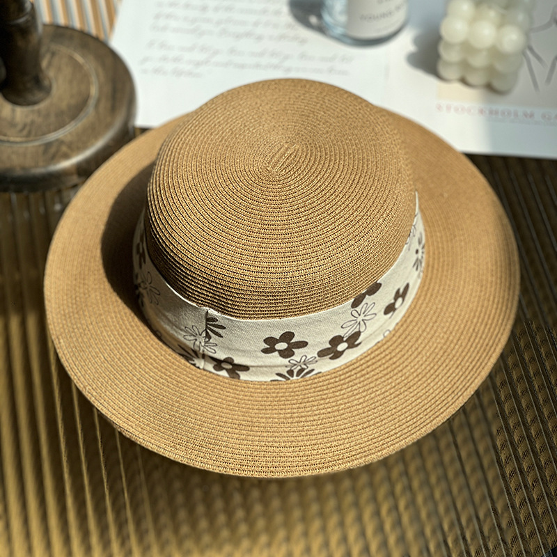 Woman Straw Bucket Hat Designer Cap Fitted Flat Beach Hats Women Caps