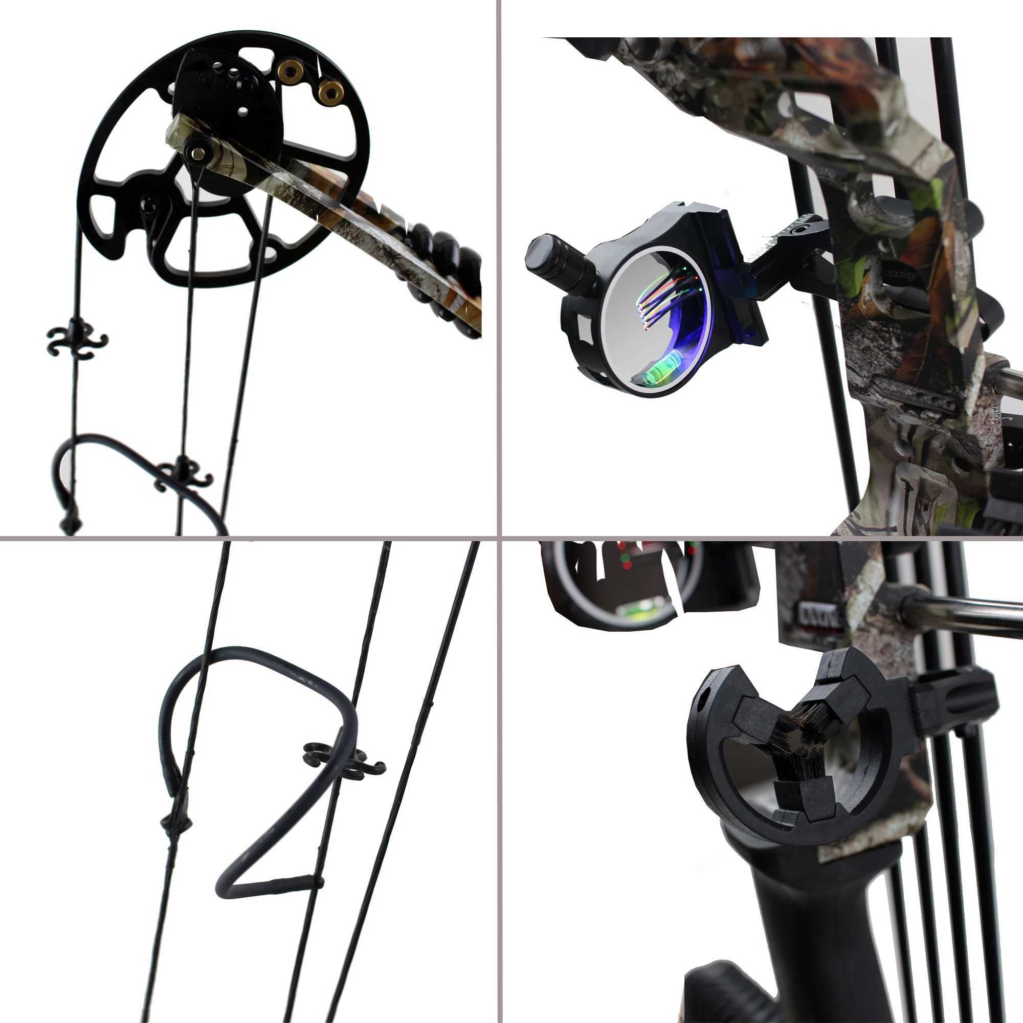 Camouflage composite bow and arrow set all accessories right-handed for outdoor hunting weighing 20-70 pounds W241026