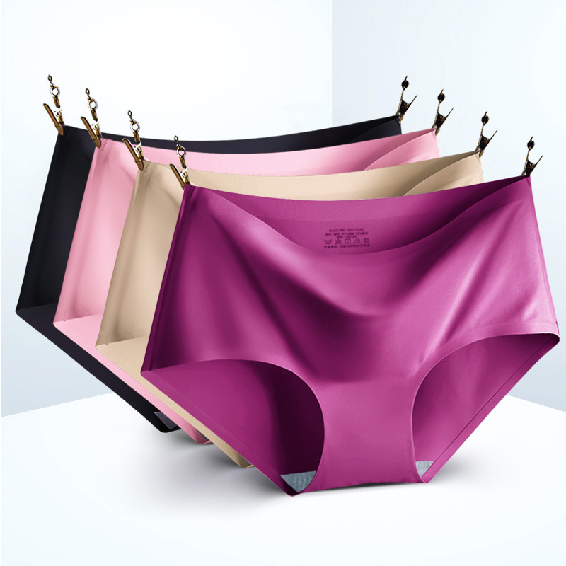 2025 New designer piece set large XXL seamless women s underwear mid waist underwear women s breathable underwear trend ice silk Crotch gerie