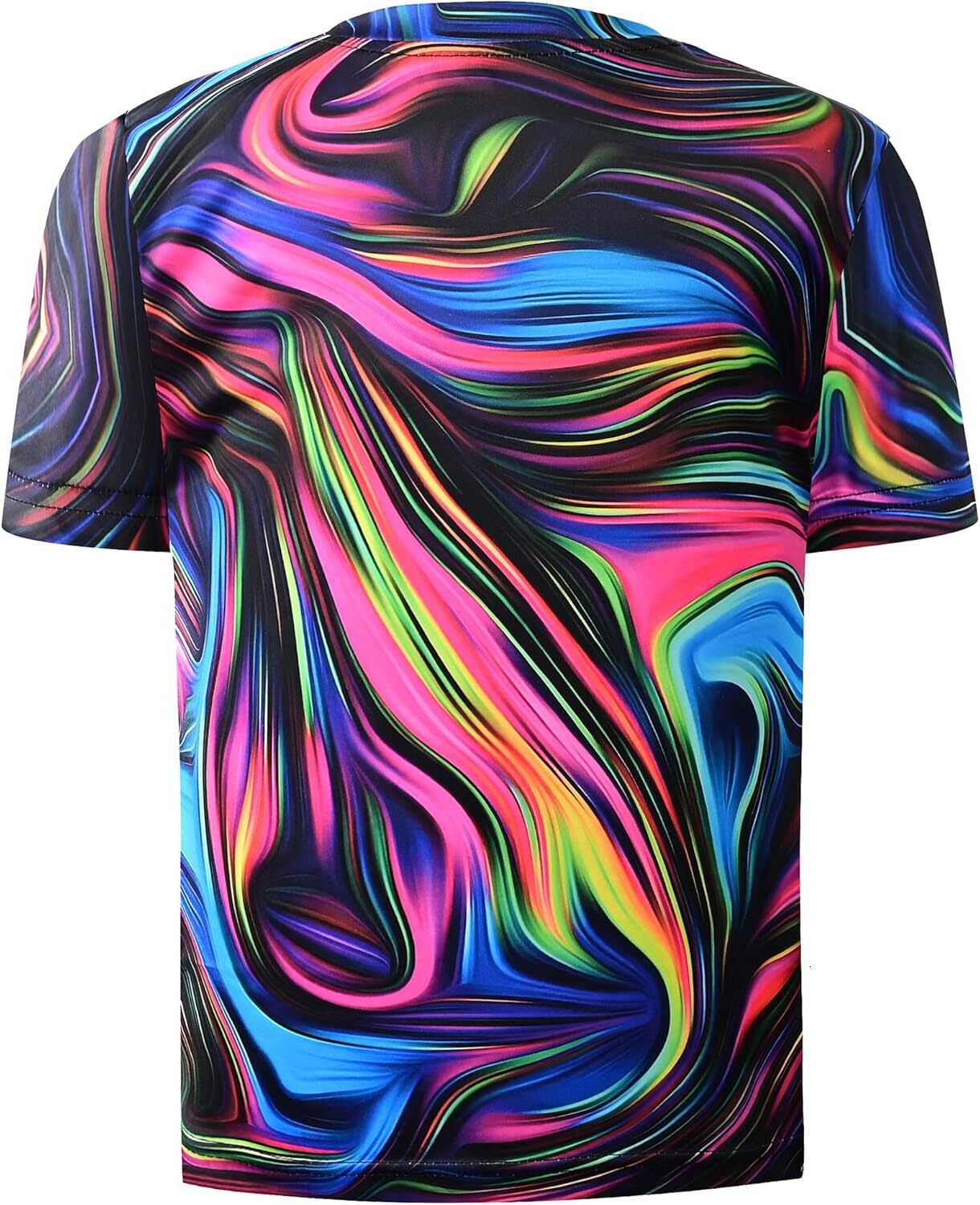 Mens T shirt Boys Colorful Neon T-Shirts 3D Printed Hippie Tee Graphic Design Tee Shirt tee Casual tops summer clothes Cool pattern