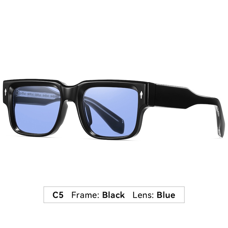 Square Polarized Sunglasses Men Luxury Sunglasses Fashion Clear Gradient Shades UV400 Women Rivets Thick Classic Sun Glasses Vintage Driving Fishing S