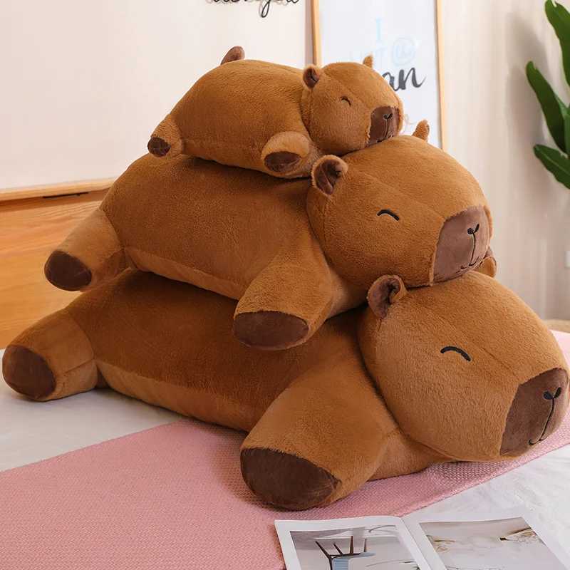 Giant Kaii Capybara plush doll floor mat Qu animal brown Capybara plush carpet home decoration gifts for boys and girlsW241025