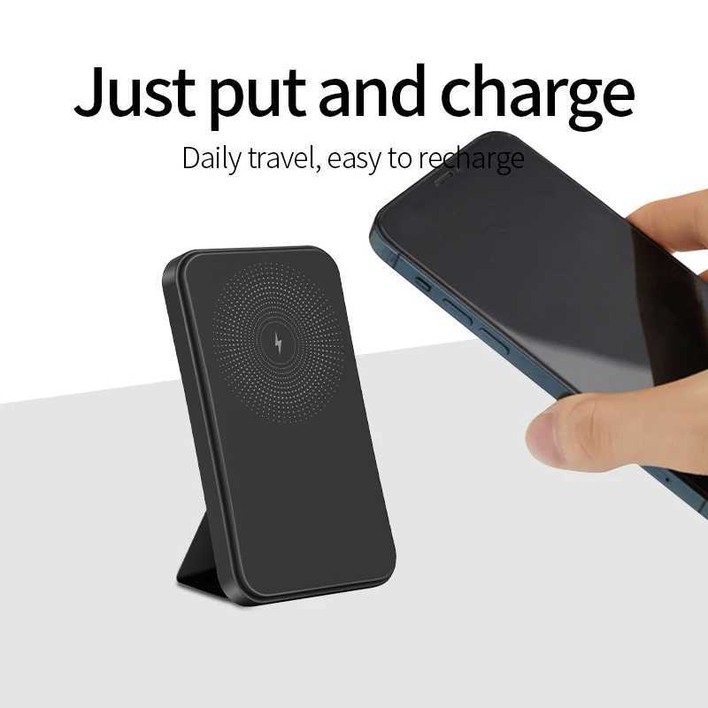Hot Sale Bracket style magnetic wireless power bank 5000mAh portable power pack for mobile phones T241026