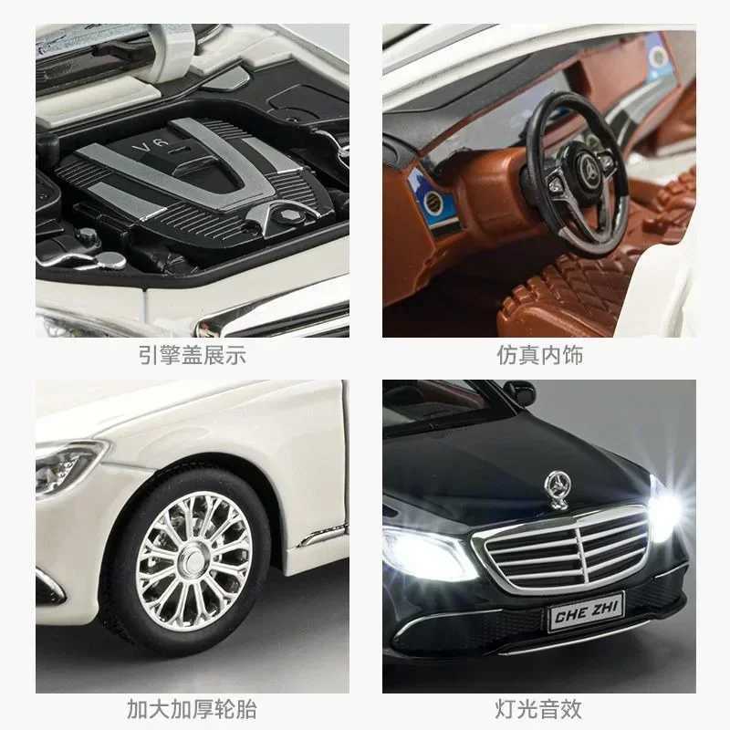 1 24 Mercedes Benz E300eL Car Model Sound and Lighting Collective Sound Micro Die Casting Toy Car Childrens Car Gift M241025