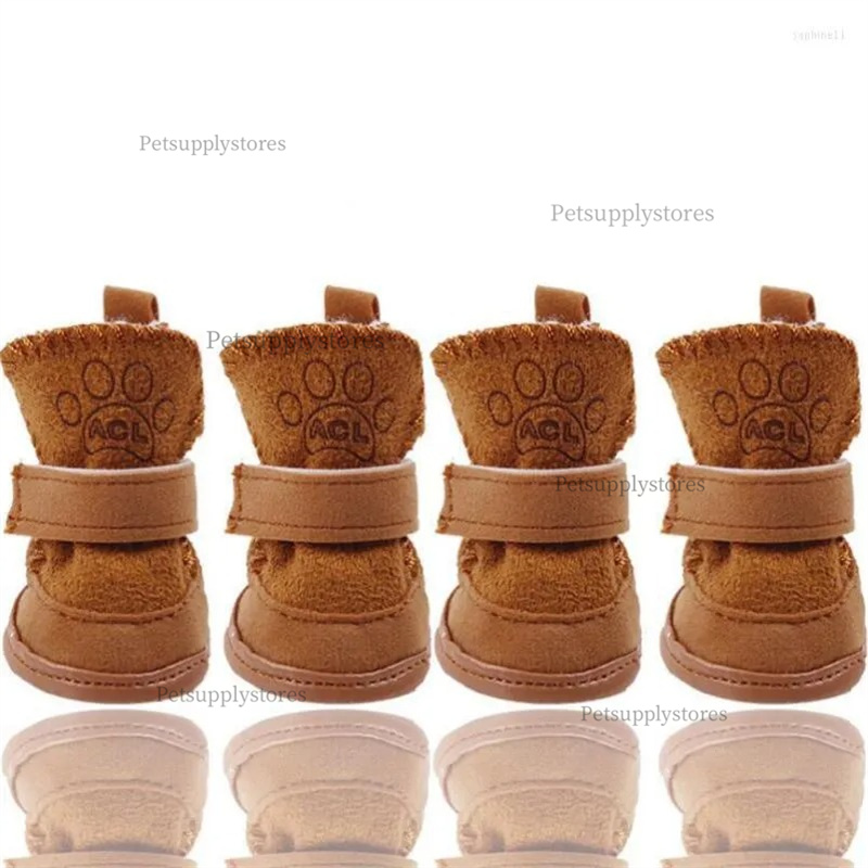Dog Shoes Boots Waterproof Winter Anti-slip Puppy Cat Rain Snow Booties Footwear for Small Dogs Chihuahua - Pink