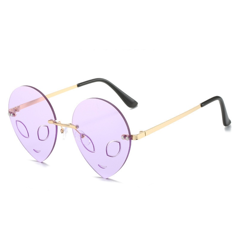 Custom Sunglasses Party Funny Alien Sun Glasses Frameless Halloween Women Sunglasses