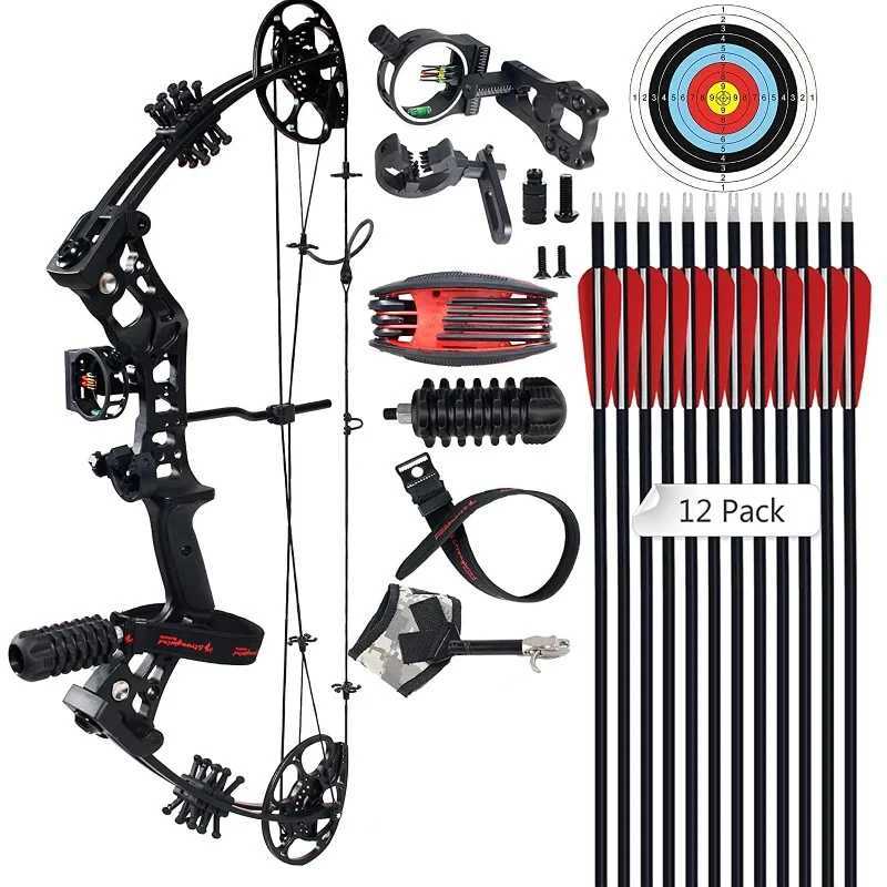 Compound Bow Archery Sets - Right Hand Compound Bows 30-70 Lbs Draw Weight Adjusteab Suitable for Adults and Beginners Hunting W241026