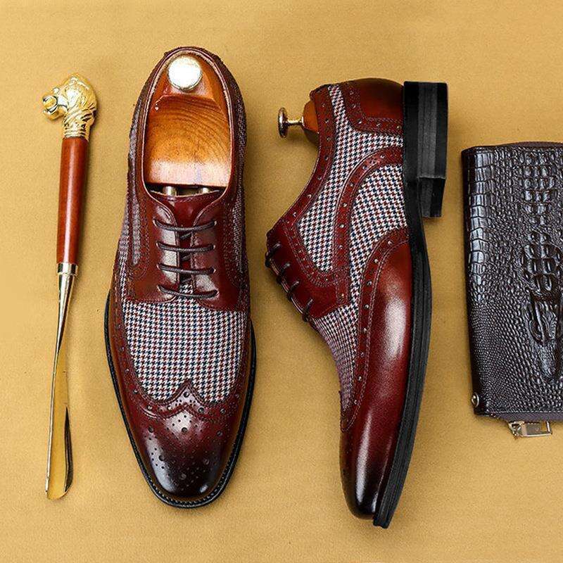 Leather Brogues Big Size Fashion Wedding Party Dress Italian Designer Male Drivng Formal Shoes Lace Up Men Oxfords 241108