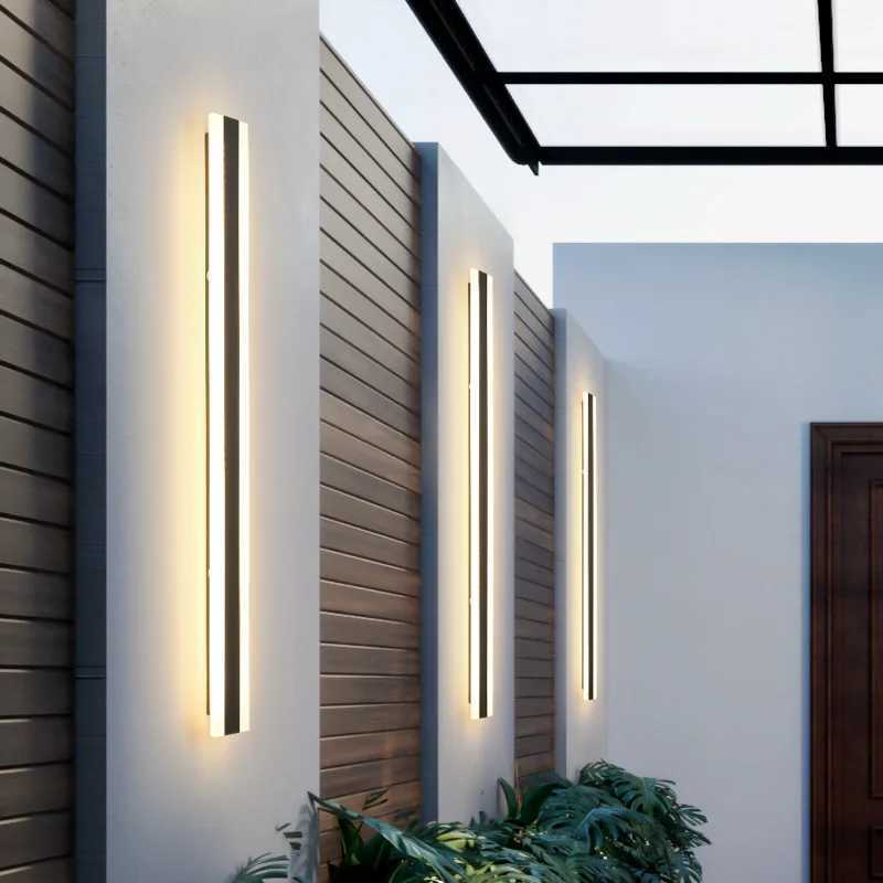 Wall lamp LED long waterproof outdoor wall lamp IP65 aluminum lamp Garden villa porch Sconce lamp 110V 220V Sconce luminous X241025
