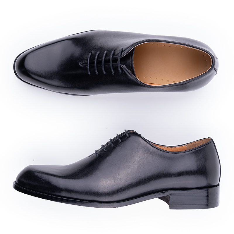 Lace-Up Solid Oxford Men's Dress Wear Formal Handcrafted High Quality Fashion Leather Classic Office Social Shoes