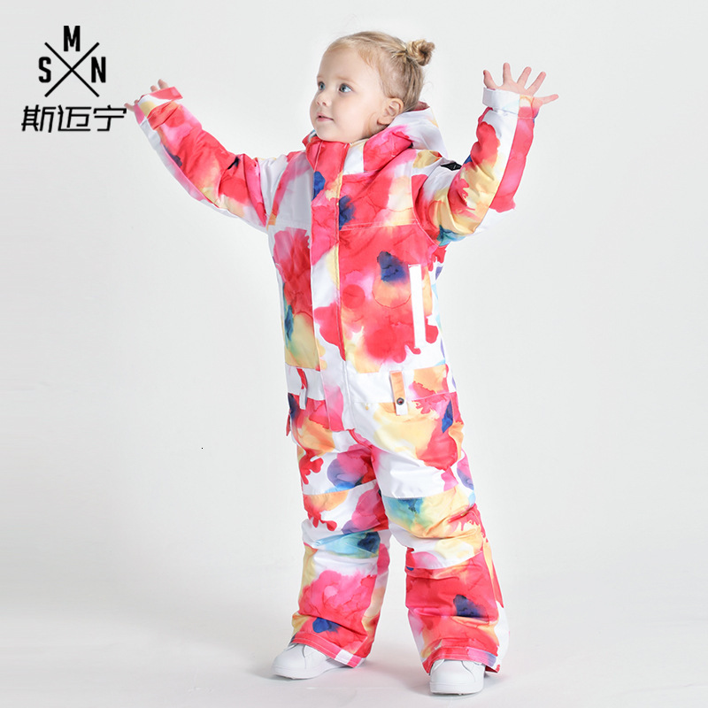 Gsou Kids Ski Suit Waterproof Girls Snow Set Pants Winter Outdoor Sports One Piece Skiing And Snowboarding Jacket Child