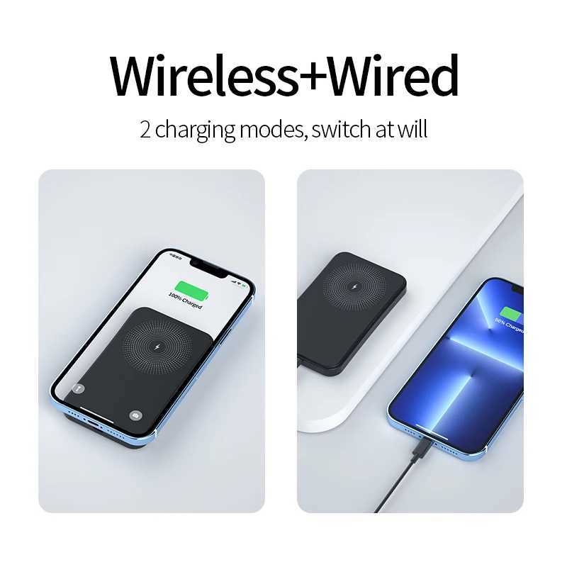 Hot Sale Bracket style magnetic wireless power bank 5000mAh portable power pack for mobile phones T241026