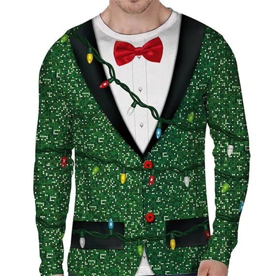 3D Print Christmas Funny Ugly Long Sleeve Tshirt For Men Women Novelty Casual Oversized Tee Shirts Top Clothes Mens In Shirt 241025
