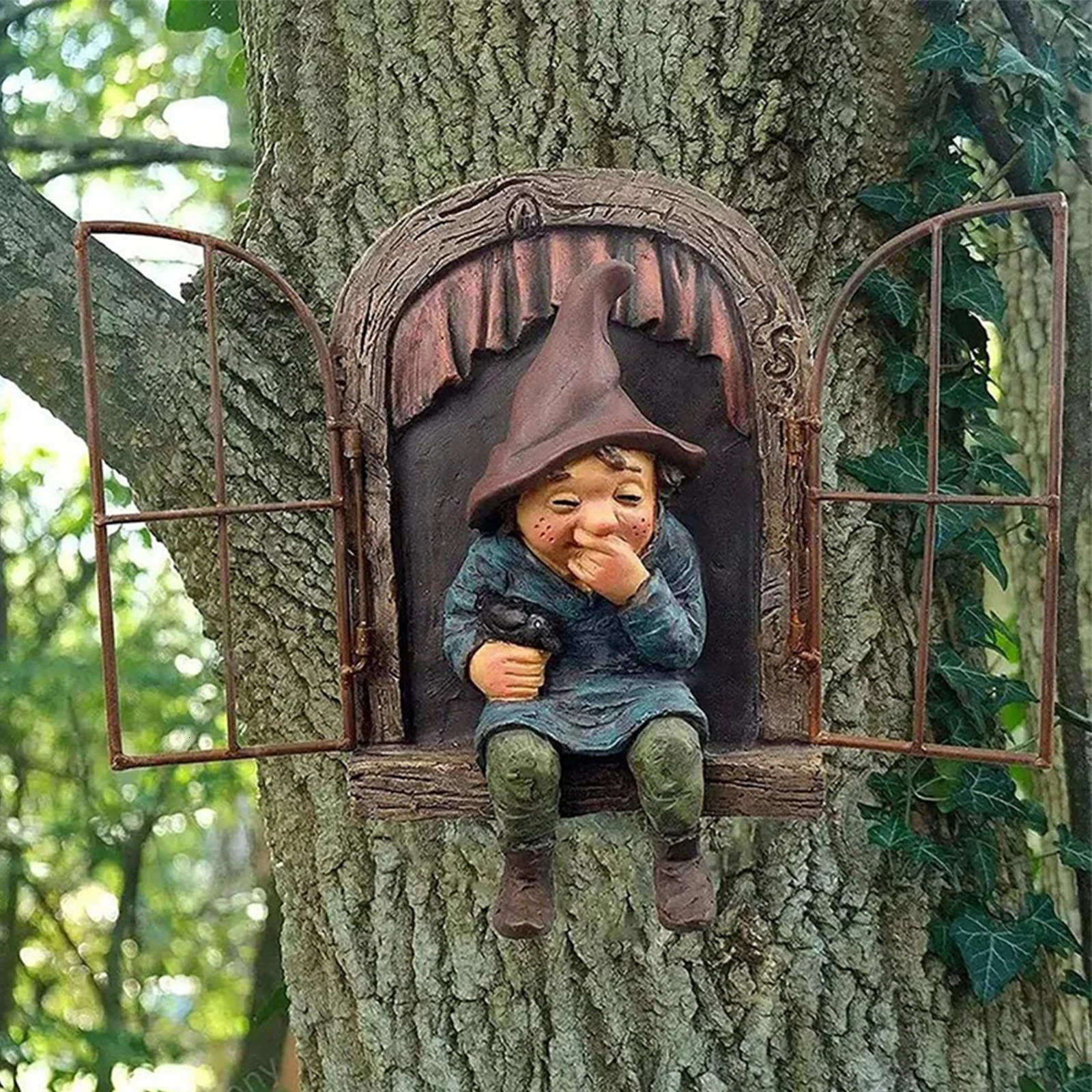 Elf courtyard door sculpture resin miniature garden window door decoration creative crafts magic fairy tale world decoration 241025