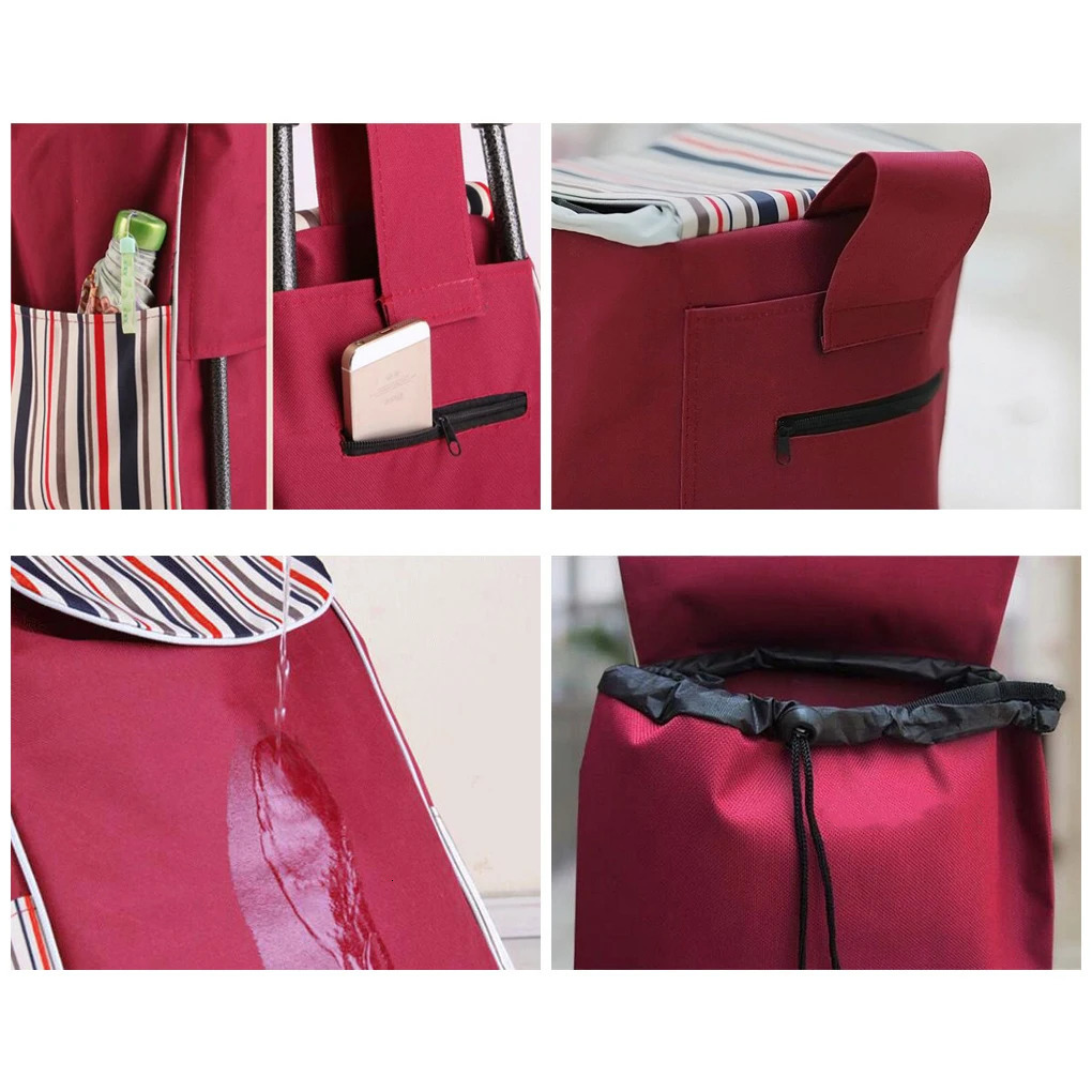 Shopping Cart Shopping Cart Oxford Cloth Handbag Thick and Strong Reusable Shopping Bag 241024