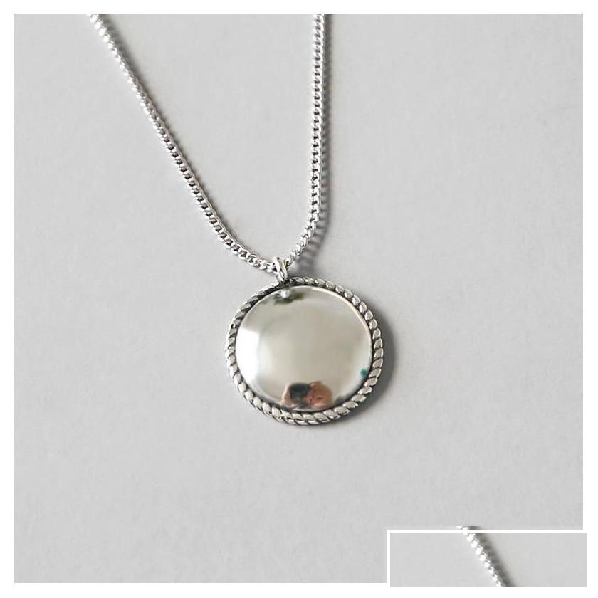 Pendant Silver 100 925 Sterling Sier Retro Round Specar Circle Necklace For Women Joyas De Plata Fine Drop Delivery Ota78