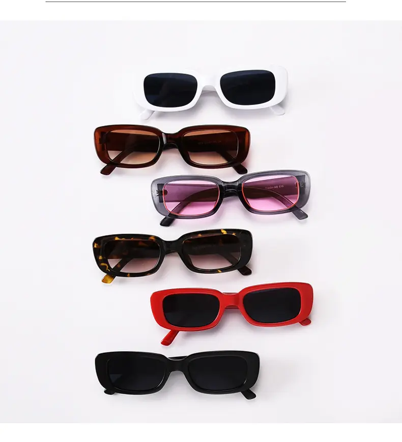High Quality Fashion Plastic Retro Small Frame Sunglasses Rectangular Sunglasses