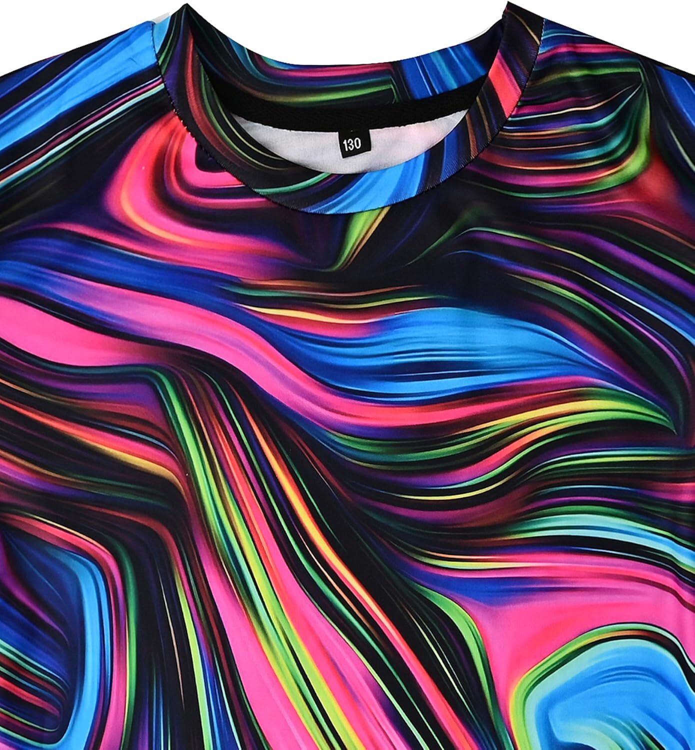 Mens T shirt Boys Colorful Neon T-Shirts 3D Printed Hippie Tee Graphic Design Tee Shirt tee Casual tops summer clothes Cool pattern