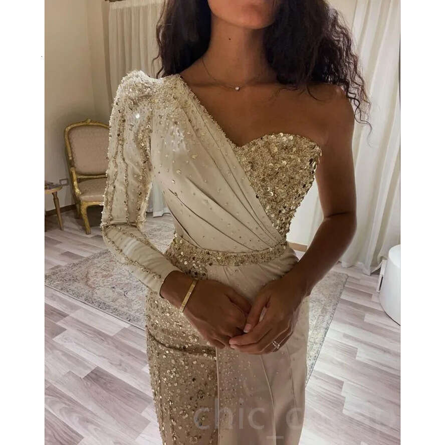 Ebi Ivory Aso Sheath Prom Dress Sequined Lace Evening Formal Party Second Reception Birthday Bridesmaid Engagement Gowns Dresses Robe De Soiree ZJ Es