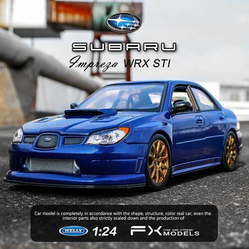 High Quality WELLY 1 24 Subaru IMPREZA WRX STI Sports Car Simulation Alloy Car Model Craft Decoration Series Toy Tool Gift B230 T241025