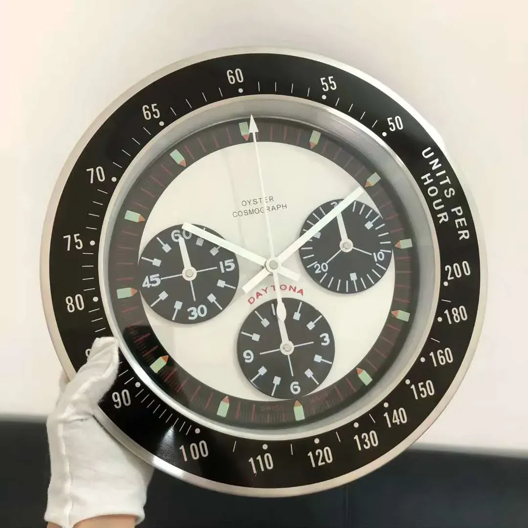 Metal Home Decoration Clocks Modern Design Quartz Large Wall Watch Stainless Steel With Date Luminous Silent Sweeping Hands