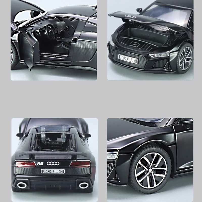 High Quality 1 32 AU R8DI supercar sports car metal model sound light series toy boy die-casting alloy hot wheel integrated car quick anger T241025