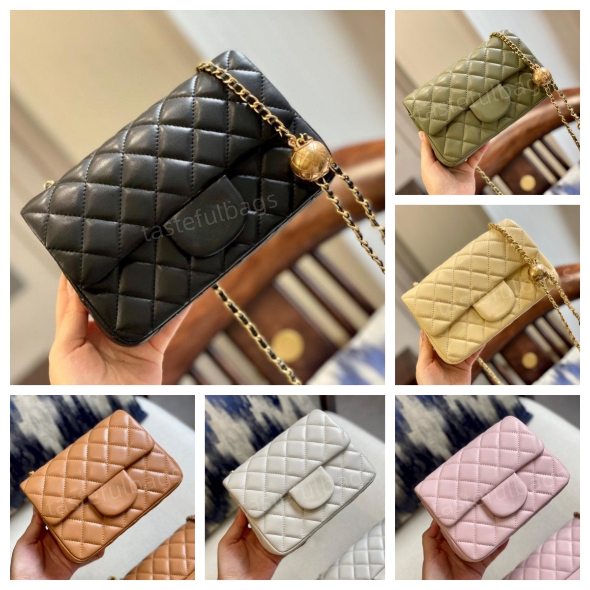 Mini Crush Ball designer bag luxurys Classic Flap handbag Pink Black Crossbody bags Gold Hardware Purses Woman Diamond Lattice Shoulder wallet Small Messenger Bag