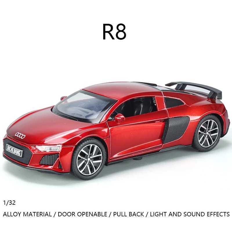 High Quality 1 32 AU R8DI supercar sports car metal model sound light series toy boy die-casting alloy hot wheel integrated car quick anger T241025