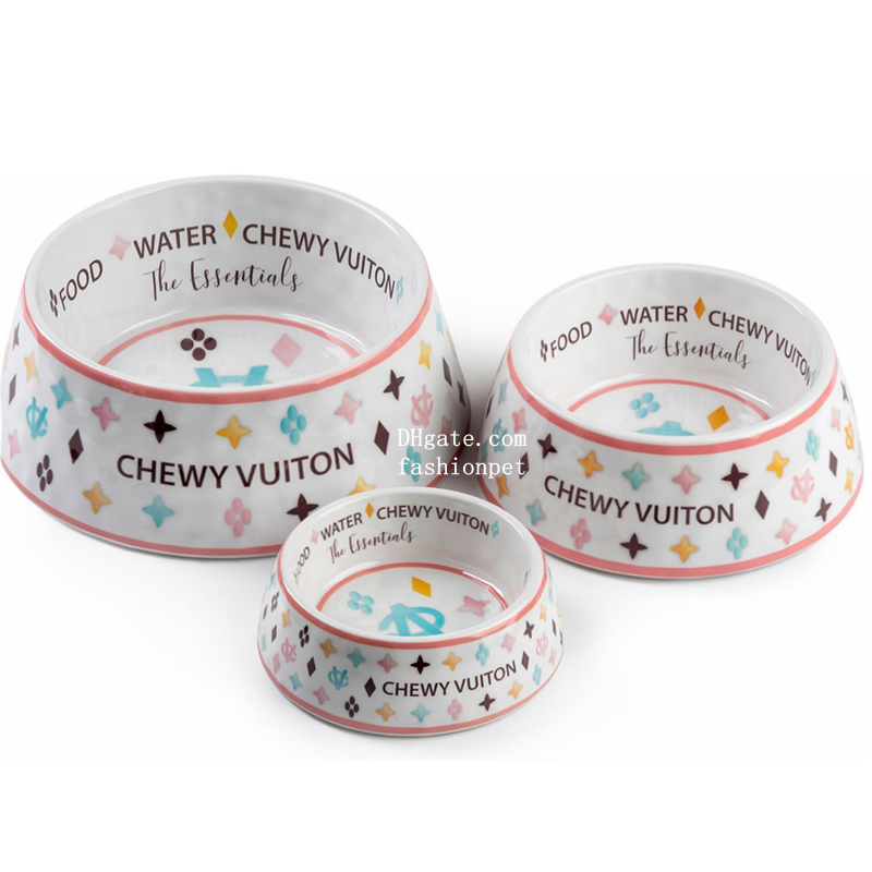 Designer Dog Bowl, Luxury Dog Food & Water Bowls for Small, Medium Large Dog Breeds, Food Grade BPA Free, Non-Skid Bottom Dishwasher Safe, Size Large 