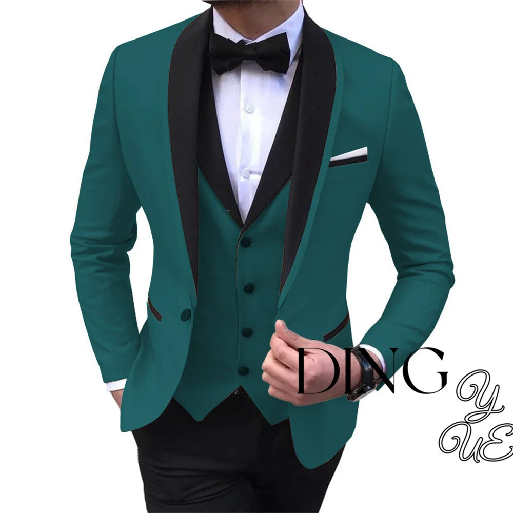 Classic Men Suits Custom Made Formal Suit One Button Wedding Groom slim fit Tuxedos terno JacketPantsVest 241025