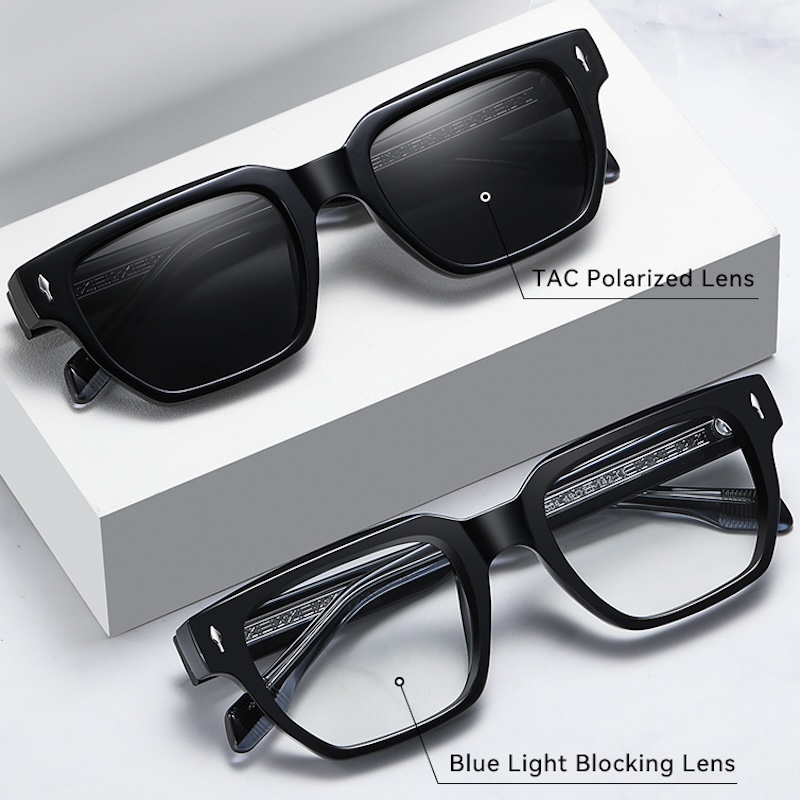 Retro Polarized Sunglasses Women Men Luxury Sunglasses Fashion Clear Gradient Shades UV400 Women Rivets Cat Eye Sun Glasses Vintage Driving Fishing S1