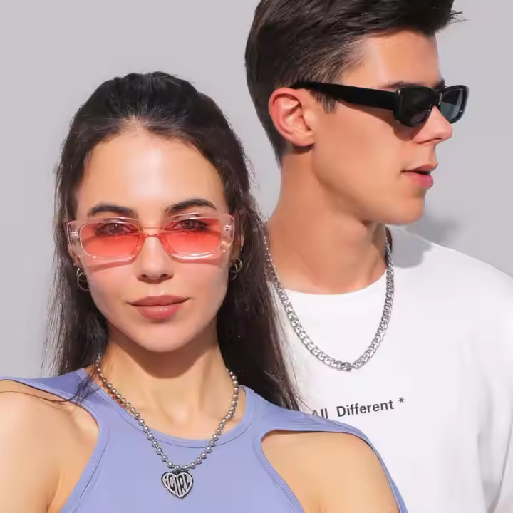 High Quality Fashion Plastic Retro Small Frame Sunglasses Rectangular Sunglasses