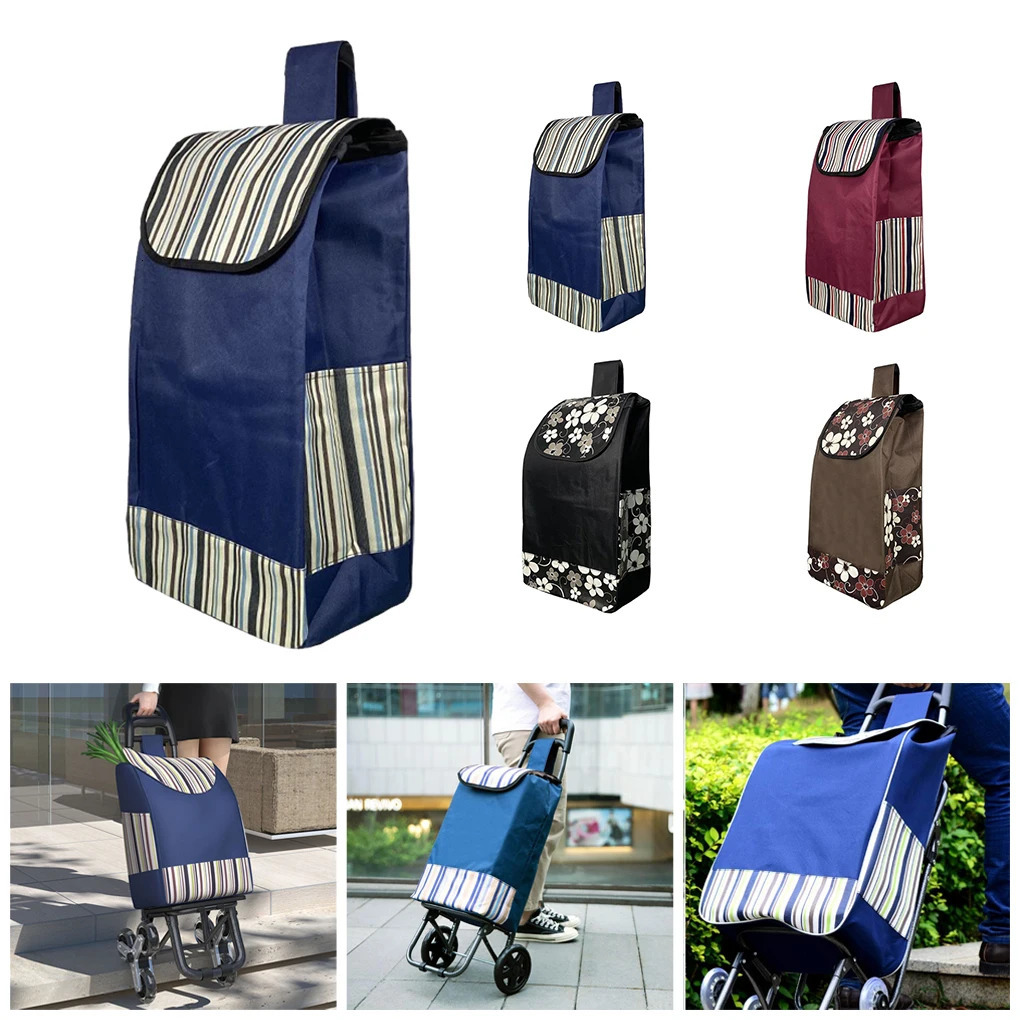 Shopping Cart Shopping Cart Oxford Cloth Handbag Thick and Strong Reusable Shopping Bag 241024