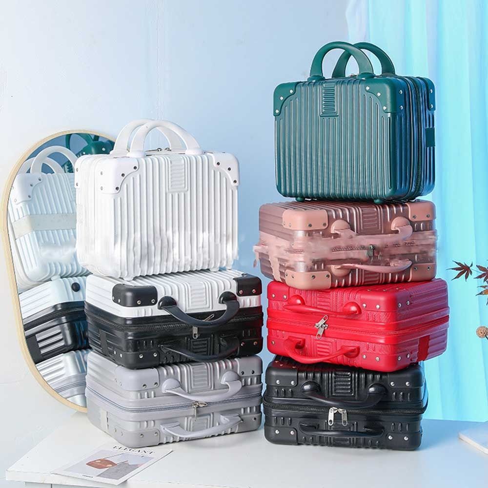 New designer 14 inch mini travel suitcase, makeup handkerchief storage, makeup small password box, female girl boarding case
