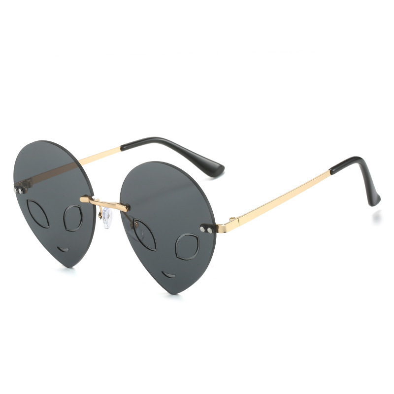 Custom Sunglasses Party Funny Alien Sun Glasses Frameless Halloween Women Sunglasses