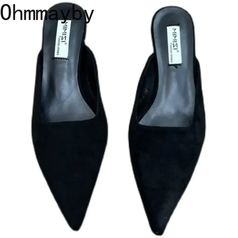 Spring Pointed Toe Mules Fashion Leopard Print Womens Slide Casual Womens Shoes Womens Low Boots Elegant Womens Outdoor Slide 241024