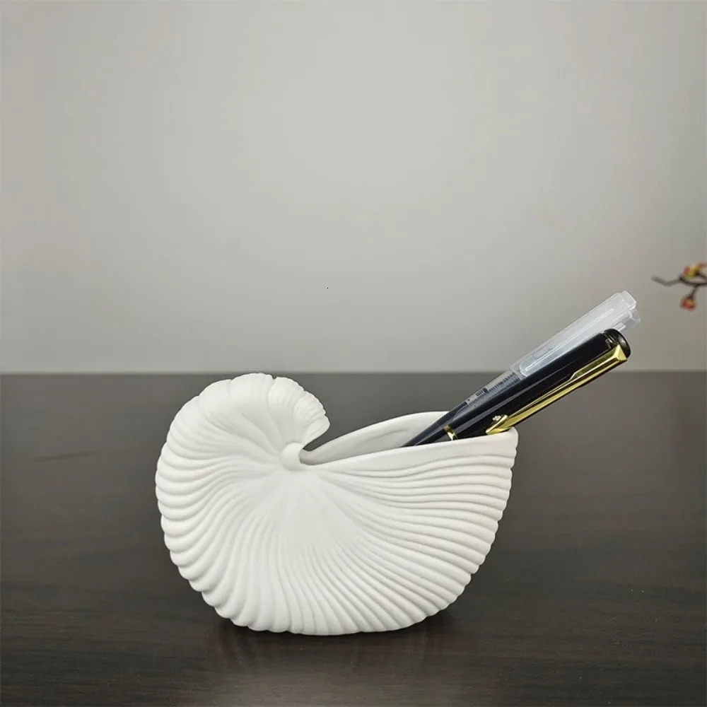 Shell Conch Ceramic Vase Flower Arrangement Desktop Decoration Furniture Living Room Decoration Ceramic Handle 241025