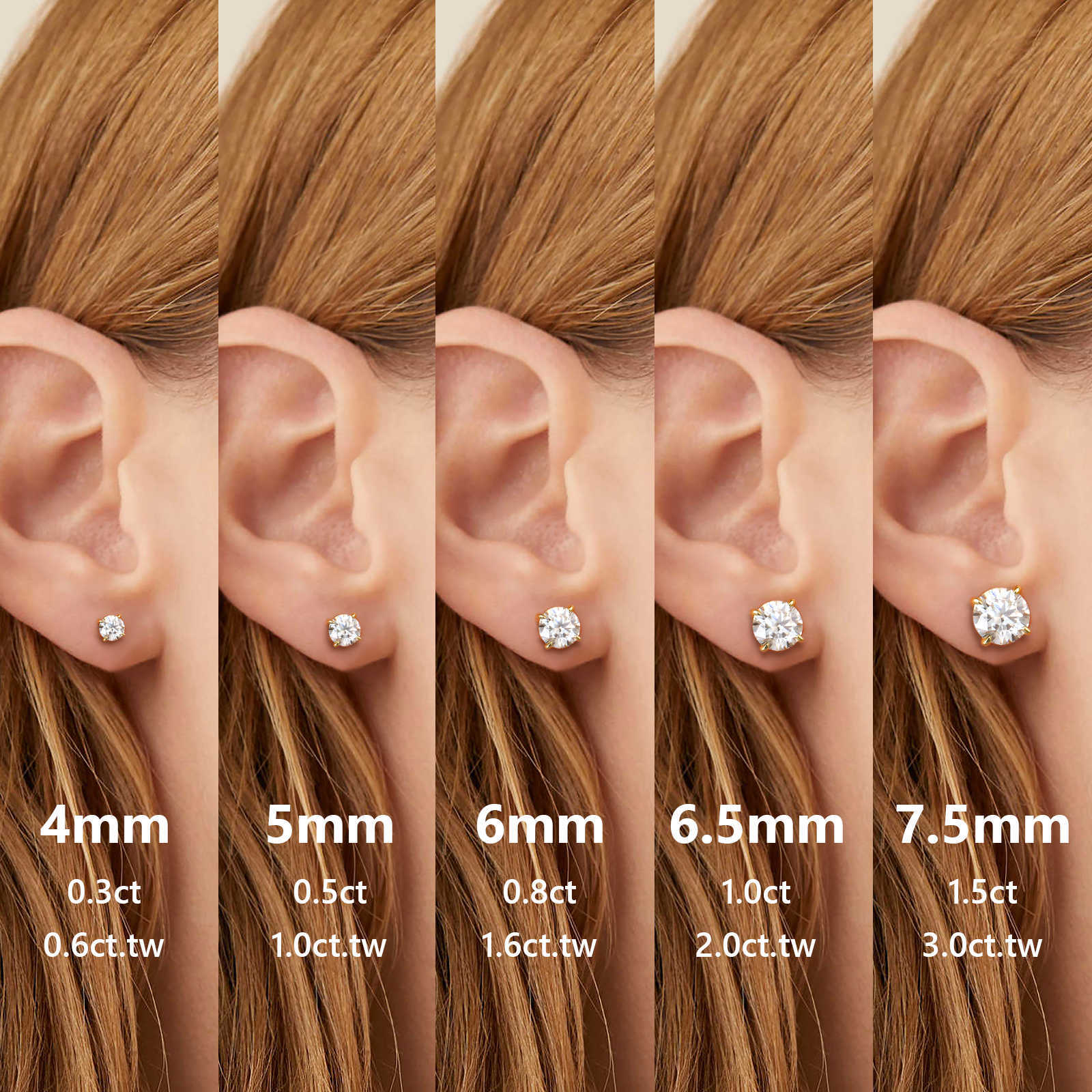 Luxurious IGI Certified Diamond Conflict-Free Ethical Jewelry 18K Real Gold Lab Grown Diamond Round Stud Earrings for Women