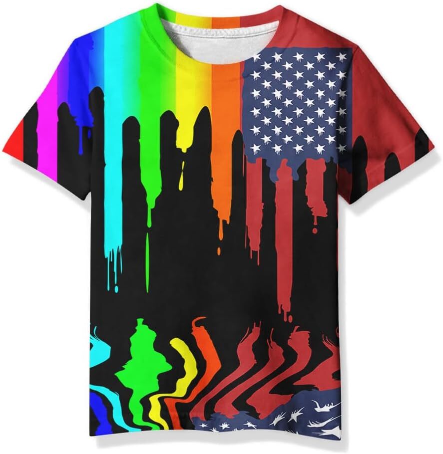 Mens T shirt 3D Print Graphic Funny Colorful Summer Tee ShirtsCasual tops summer clothes Cool pattern fashion